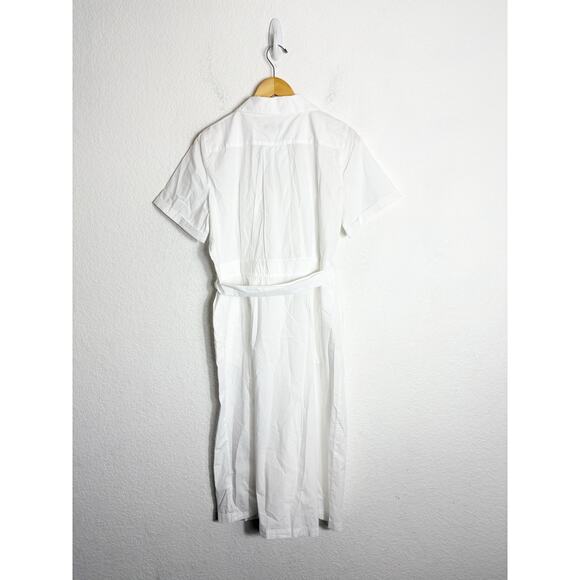 NWT J. Crew Patch-Pocket Cotton White Poplin Shirtdress Size 14 Lightweight - Picture 13 of 14